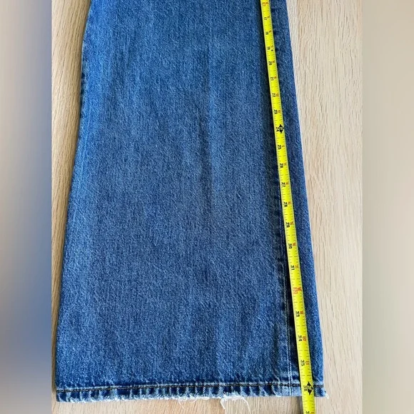 Free People Wide Leg High Rise Button Fly Jeans Size 27 Sailor Style Denim - Picture 12 of 14